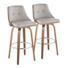 Gianna - Mid Century Modern Fixed Height Barstool With Swivel With Round Footrest (Set of 2) - Furniture Home Direct