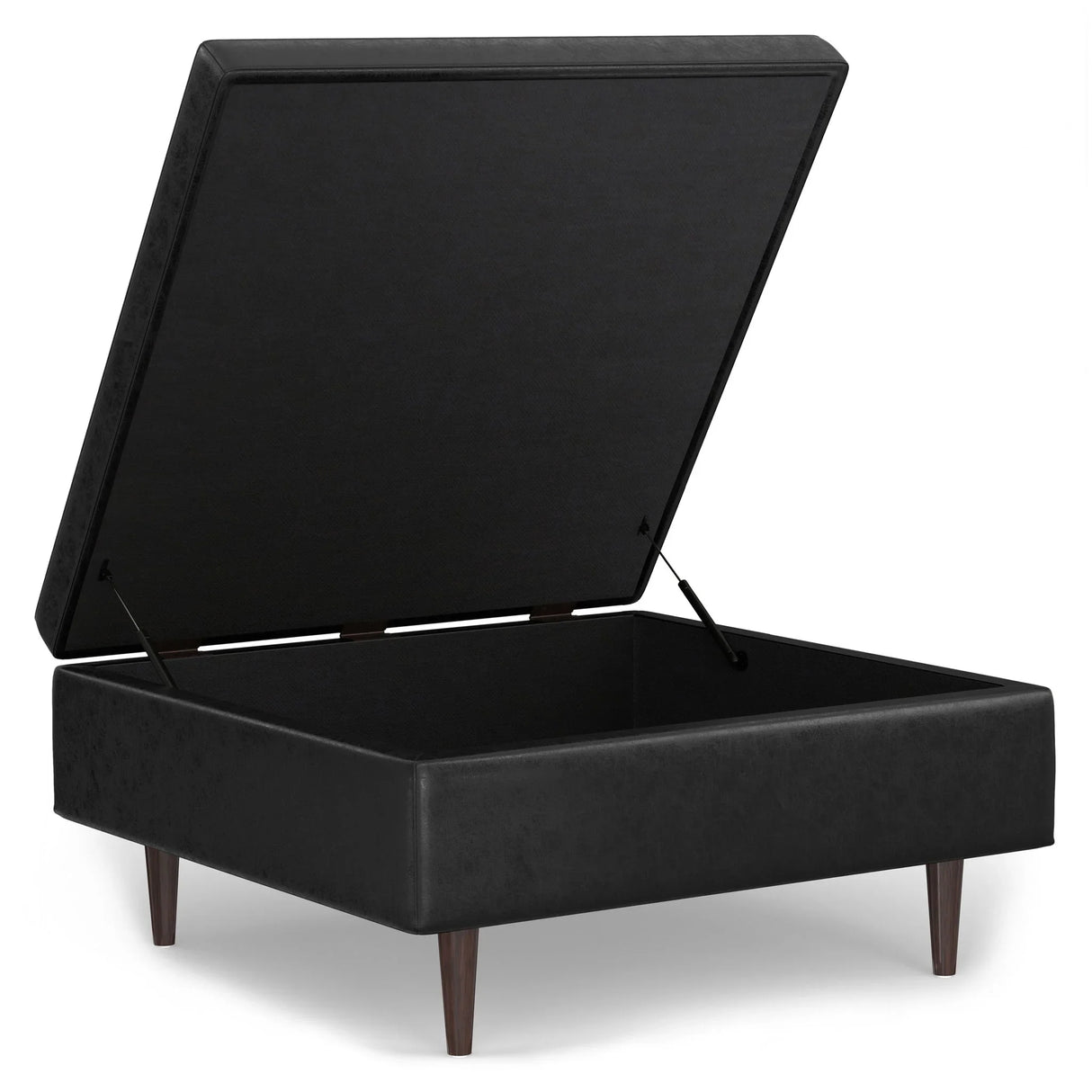 Shay - Large Square Coffee Table Storage Ottoman Mid-Century Style - Furniture Home Direct