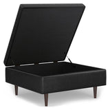 Shay - Large Square Coffee Table Storage Ottoman Mid-Century Style - Furniture Home Direct