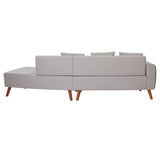 107 Inch Contemporary Sofa With Round Storage Ottoman Grey - Furniture Home Direct