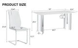 Dining Set 7 Piece Marble Top Table And Chairs White - Furniture Home Direct