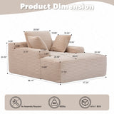 Oversized Chaise Lounge Chair Cozy Cloud Couch With 3 Throw Pillows And Wide Armrest - Furniture Home Direct