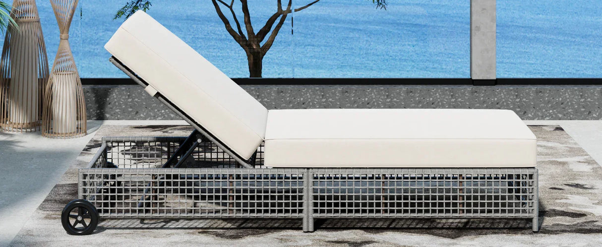 Outdoor Lounge Chair - Beige - Furniture Home Direct