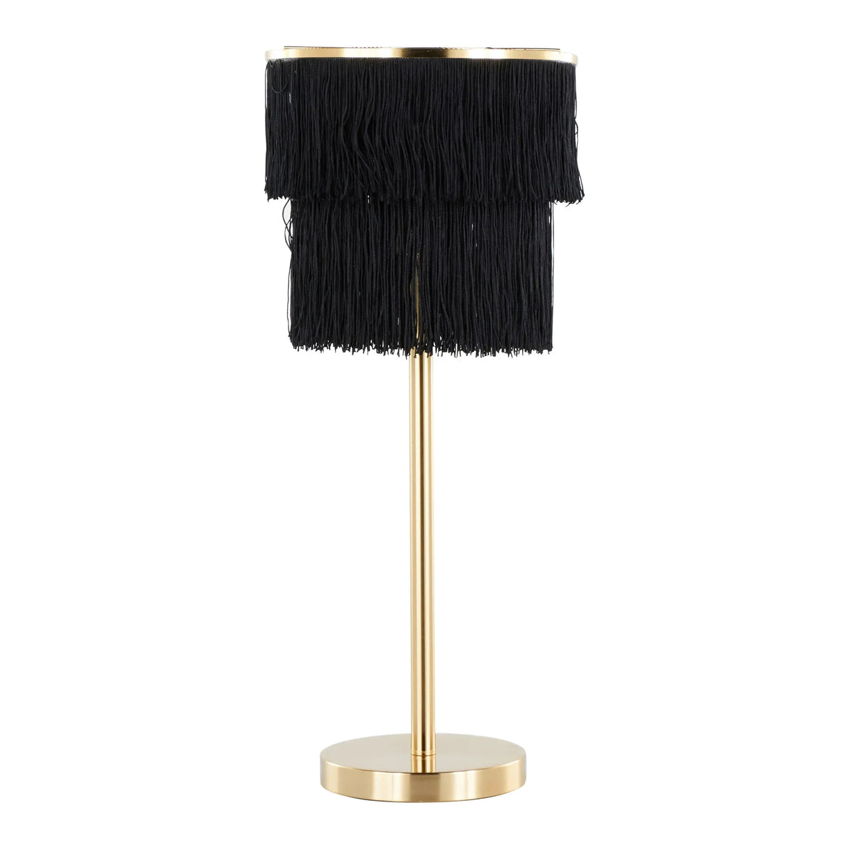 Fringe - Contemporary Buffet Lamp (Set of 2) - Royal Gold / Black Fringe - Furniture Home Direct