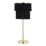 Fringe - Contemporary Buffet Lamp (Set of 2) - Royal Gold / Black Fringe - Furniture Home Direct