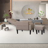Living Room Sofa Single Chair And Ottoman, Modern Multi-Function Fabric Living Room Sofa Lounge Chair Bed And Stool. Soft Leisure Single Chair Adjustable Into 5 Angles With Sofa Bed - Furniture Home Direct