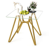 Modern Glass Dining Table With Metal Legs - Furniture Home Direct