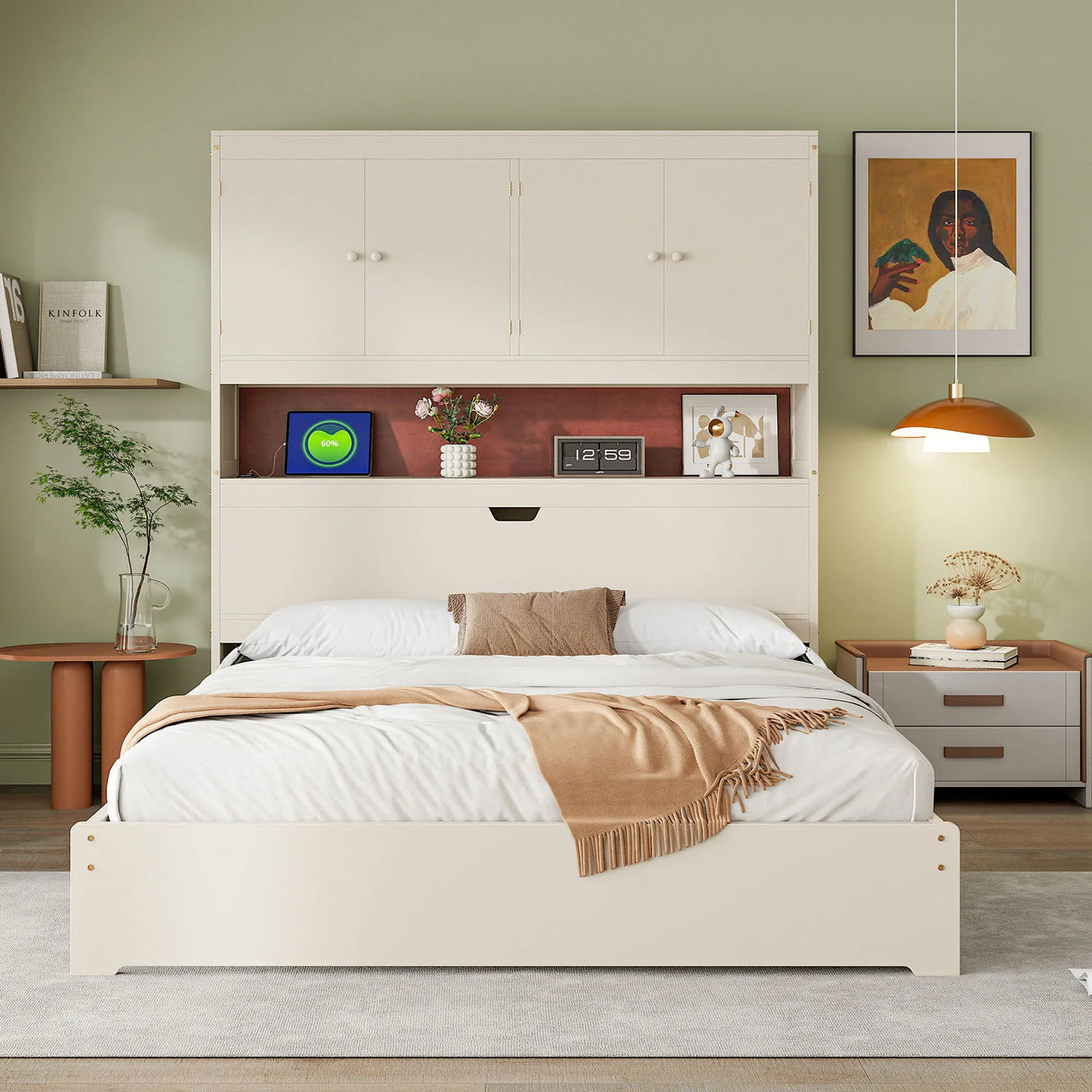 Platform Bed With USB, Storage Headboard & Drawers - Furniture Home Direct