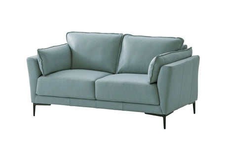 Mesut - Top Grain Leather Loveseat - Sage Green - Furniture Home Direct