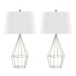 Diana - Contemporary Table Lamp (Set of 2) - Polished Nickel / Black Satin - Furniture Home Direct