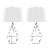 Diana - Contemporary Table Lamp (Set of 2) - Polished Nickel / Black Satin - Furniture Home Direct