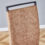 Dining Chairs Upholstered Modern Cantilever Steel Brown - Furniture Home Direct