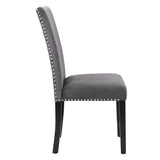 Dining Set Round Marble Table With Velvet Chairs Gray - Furniture Home Direct