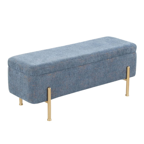 Daniella - Contemporary Bench - Gold / Blue - Furniture Home Direct