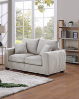 Classic Living Room Set With Pillows - Ivory - Furniture Home Direct