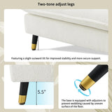 L Shaped Sofa Cloud Chenille Fabric Removable Ottoman White - Furniture Home Direct