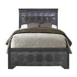 Shaker - 5 Pieces Bedroom Set With Crystal Inspired Tufted Headboard And LED Lighting - Furniture Home Direct