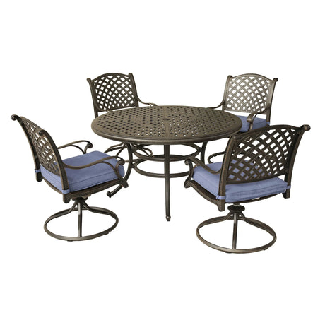 Round 4 Person 51.97" Long Dining Set With Cushions - Furniture Home Direct
