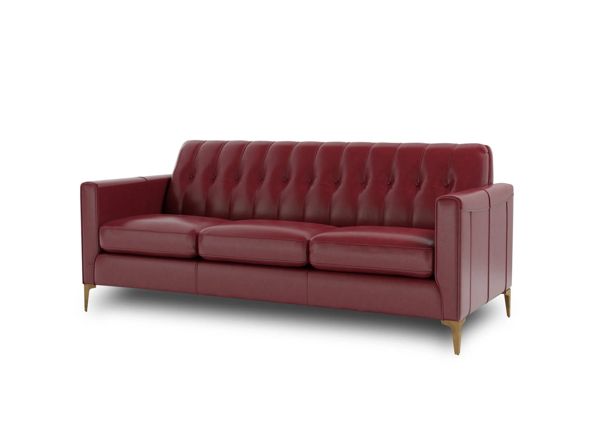 Mid-Century Tufted Leather Sofa - Furniture Home Direct