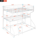 Full Long Over Twin Long Over Queen Size Triple Bunk Bed With Long And Short Ladder - White - Furniture Home Direct