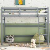 High Loft Bed With Inclined Ladder, Guardrails - Furniture Home Direct