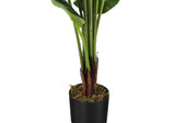 59" Tall, Artificial Plant, Strelitzia Tree, Indoor, Faux, Fake, Floor, Greenery, Potted, Real Touch, Decorative - Green / Black - Furniture Home Direct