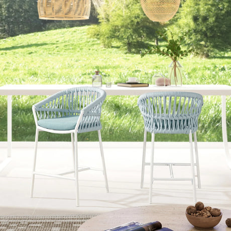Maiden - Patio Counter Stool Sunproof Olefin (Set of 2) - Furniture Home Direct