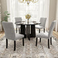 5 Piece Round Dining Table Set, Modern Table And 4 Upholstered Chairs For Dining Room - Furniture Home Direct