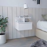 Flopini - Floating Nightstand With 1 Drawer, Compact Size - White - Furniture Home Direct
