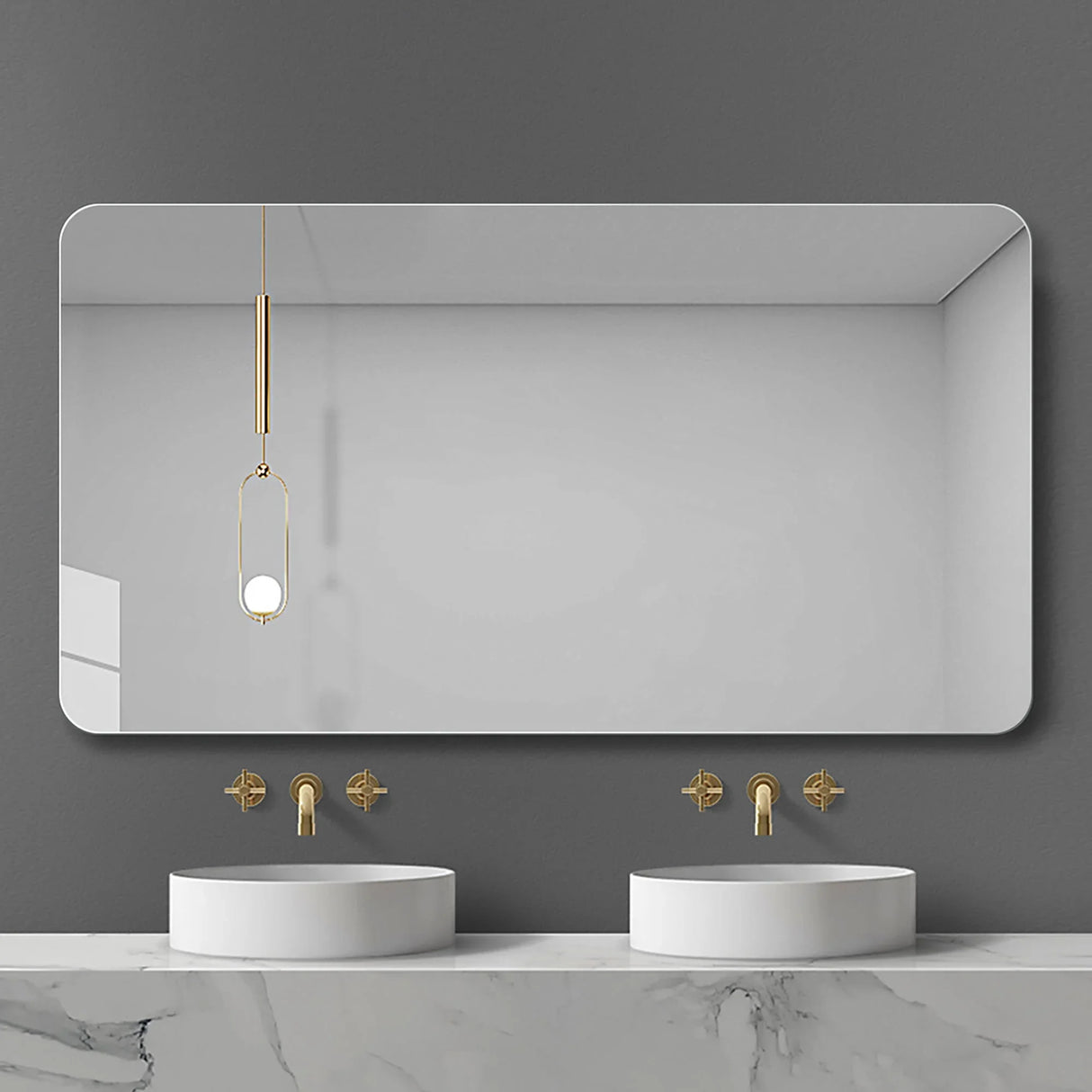 Bathroom Vanity Mirror, Wall Mounted Mirror For Bathroom Anti-Fog Waterproof - Clear - Furniture Home Direct