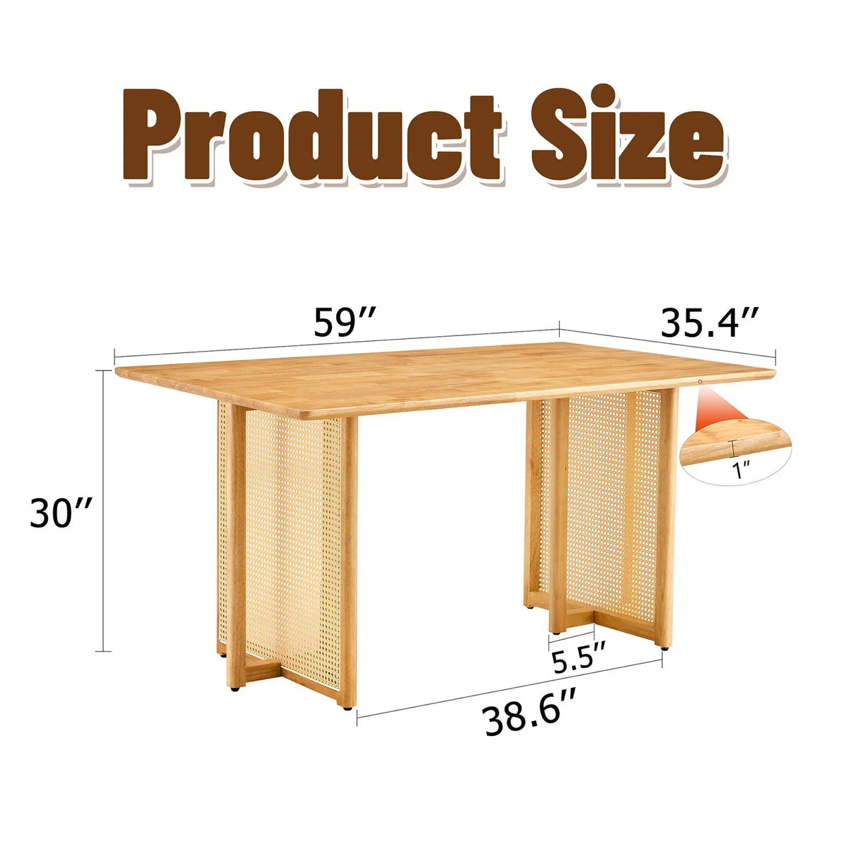 Dining Table With Imitation Rattan Design For Dining Room - Furniture Home Direct