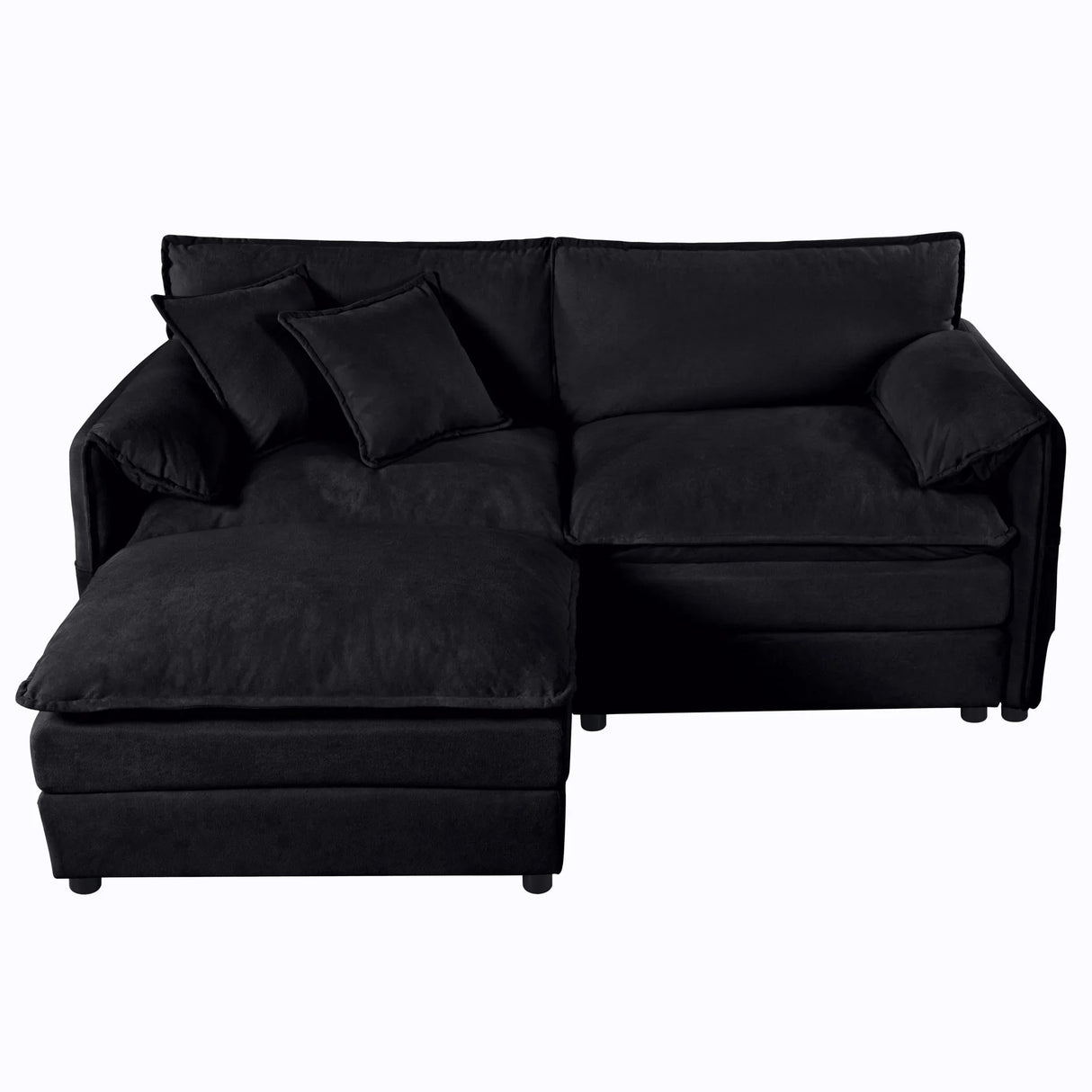 Modern Comfy Deep Seat Modular Sectional Sofa Cloud Couch With Ottoman - Furniture Home Direct