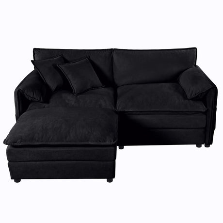 Modern Comfy Deep Seat Modular Sectional Sofa Cloud Couch With Ottoman - Furniture Home Direct