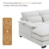 Sectional Sofa Modern U Shaped Chenille Seats 6 White - Furniture Home Direct