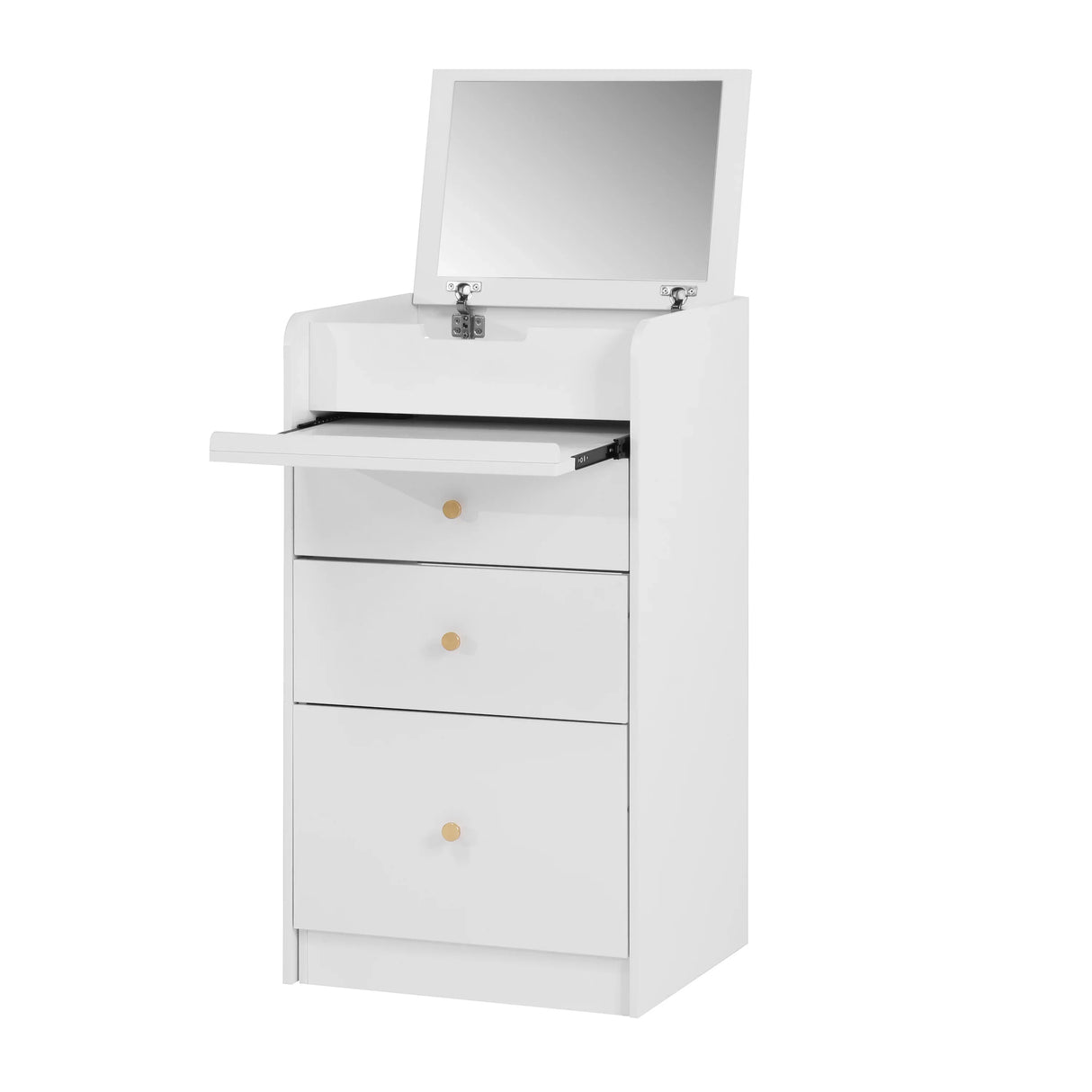 Vanity Desk With Mirror Small Compact Modern Style White - Furniture Home Direct