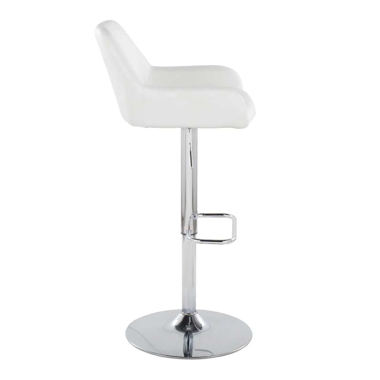Daniella - Contemporary Adjustable Barstool With Swivel With Rounded Rectangle Footrest (Set of 2) - Furniture Home Direct