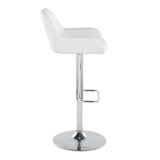 Daniella - Contemporary Adjustable Barstool With Swivel With Rounded Rectangle Footrest (Set of 2) - Furniture Home Direct