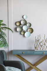 Contemporary Metal Wall Decor Accent - Golden / White - Furniture Home Direct