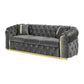 Button Tufted Couch With 2 Pillows, 3 Seater Luxury Chesterfield Sofa - Furniture Home Direct
