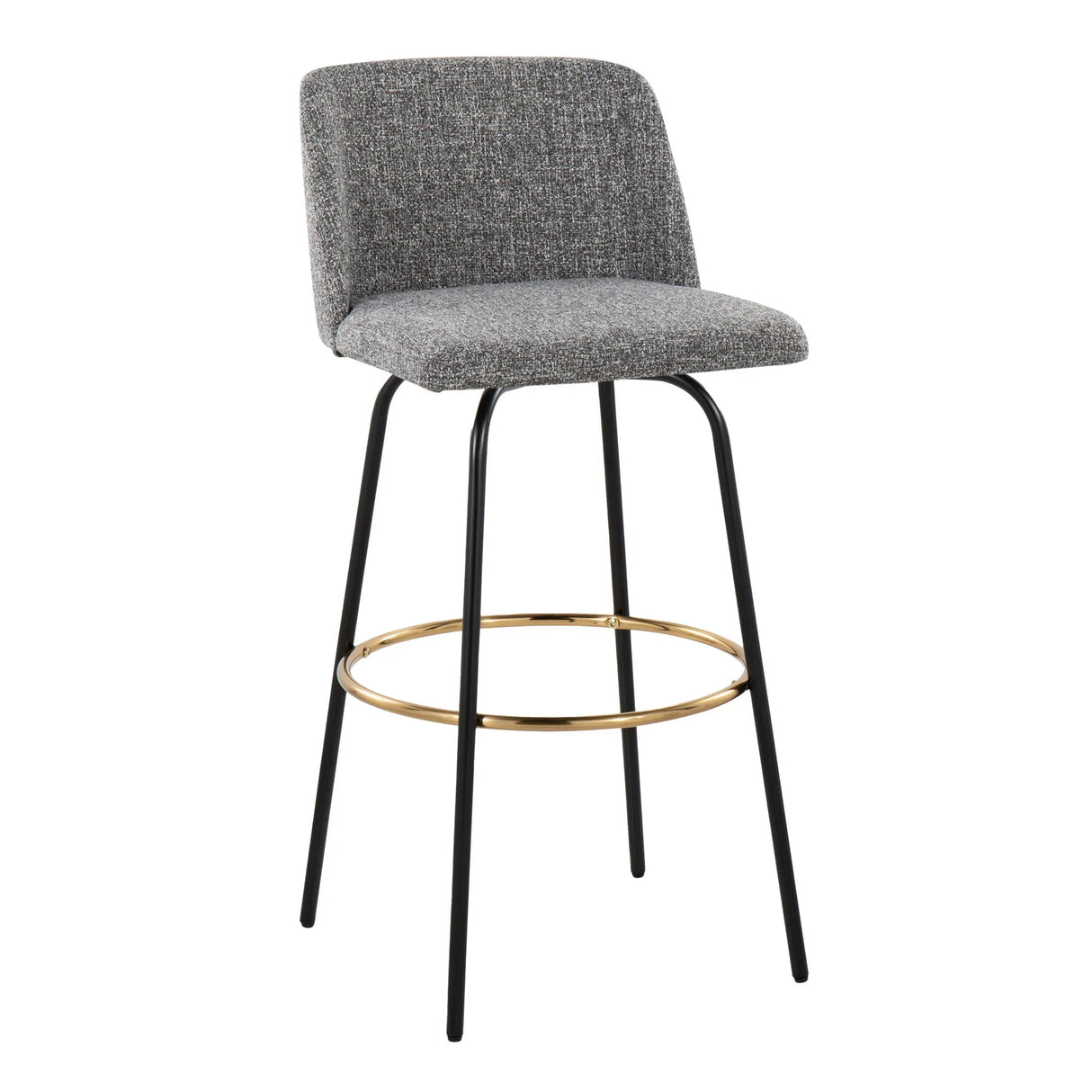 Toriano - Contemporary Fixed Height, Barstool With Swivel & Round Footrest (Set of 2) - Furniture Home Direct