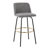 Toriano - Contemporary Fixed Height, Barstool With Swivel & Round Footrest (Set of 2) - Furniture Home Direct