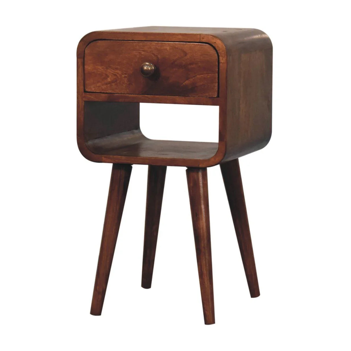 Mini California Curved Nightstand Wth Lower Slot - Furniture Home Direct