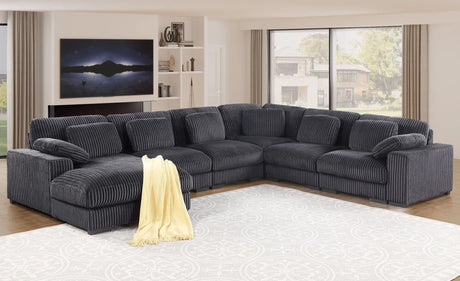 Nadine - Corduroy Modular Corner Sectional Sofa With Left Facing Chaise - Furniture Home Direct