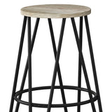 Simeon - Multifunctional Metal Stool With Wood Seat - Furniture Home Direct