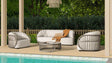 Harper - Outdoor Modern Round Coffee Table - Geige Taupe Aluminum - Furniture Home Direct