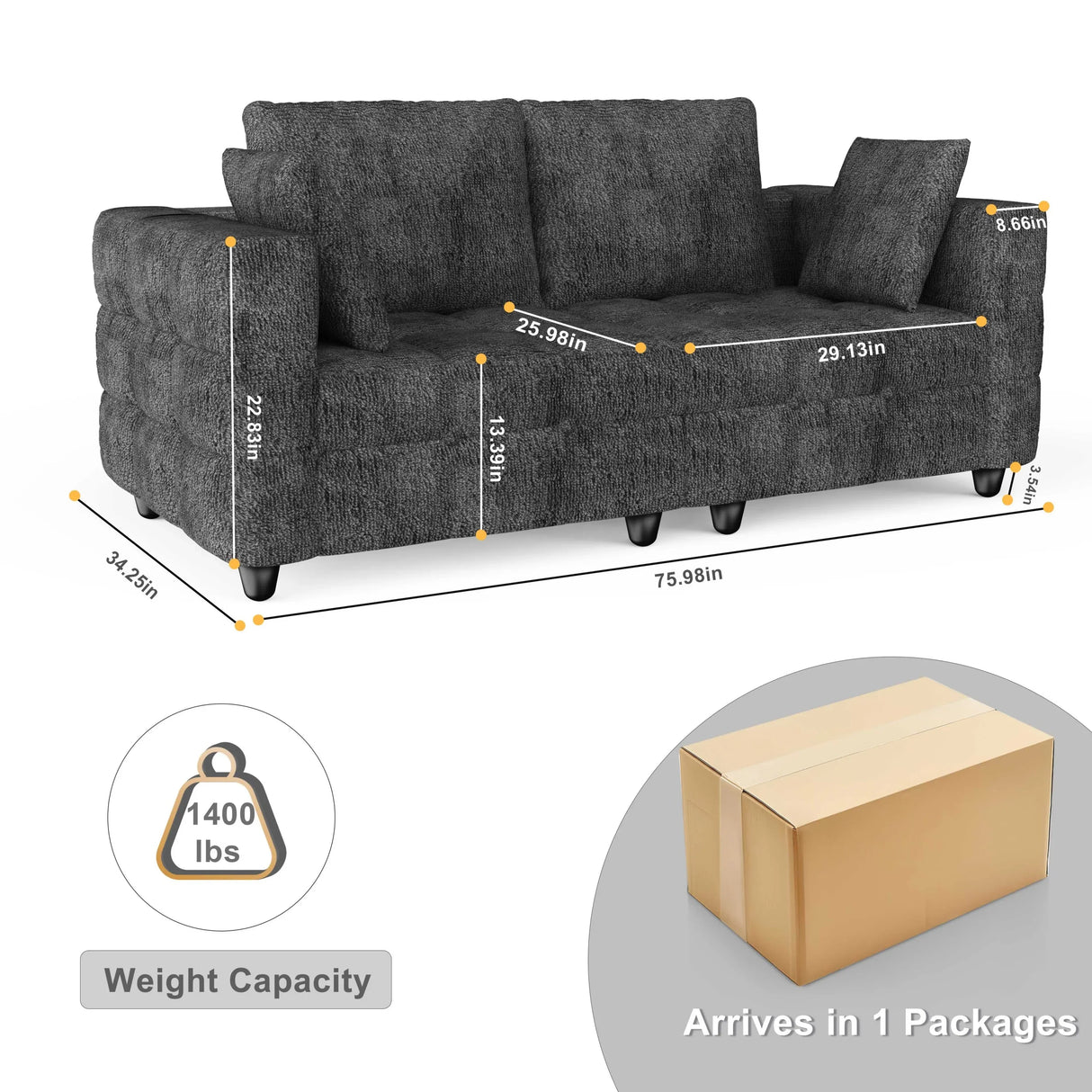 Grey Loveseat - Furniture Home Direct