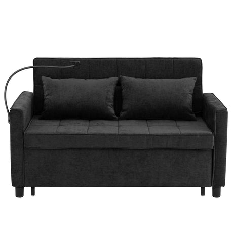 Loveseat Sofa Bed Sleeper With Reversible Backrest, Side Pockets, USB Ports, Phone Holder - Furniture Home Direct