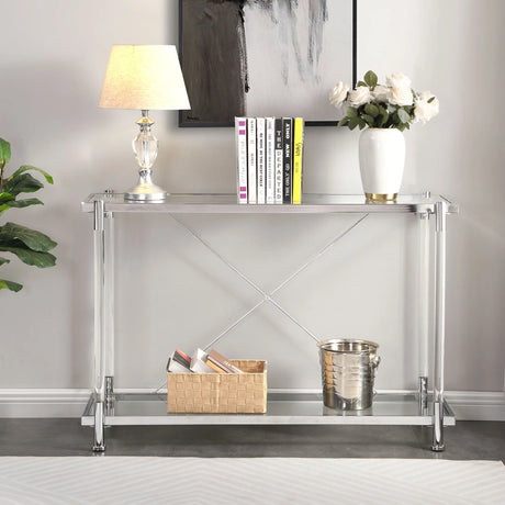 Chrome Acrylic Console Table - Chrome - Furniture Home Direct