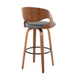 Pino - Mid Century Modern Fixed Height Barstool With Swivel & Round Footrest (Set of 2) - Furniture Home Direct