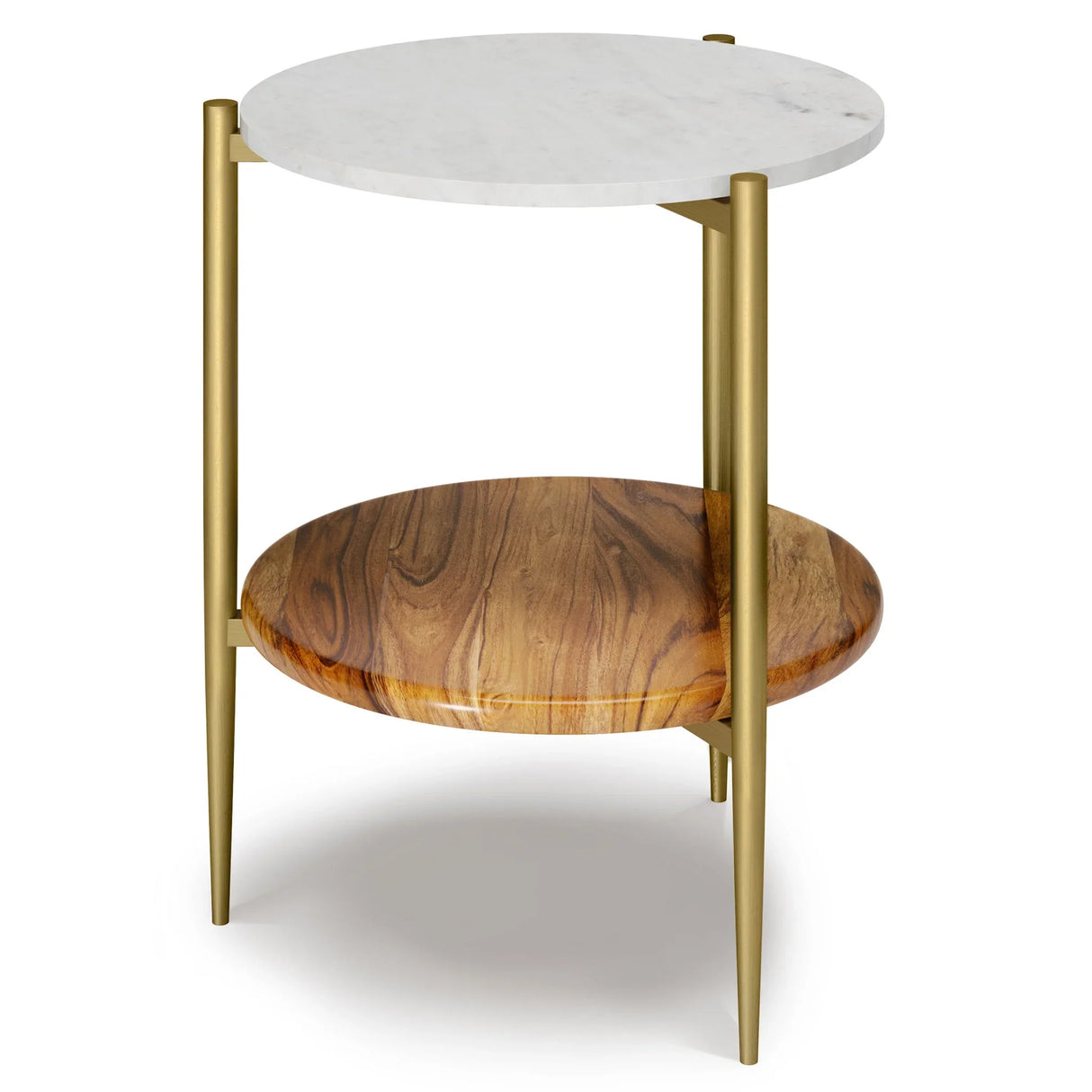 Wagner - Round Marble & Wood Table - Furniture Home Direct